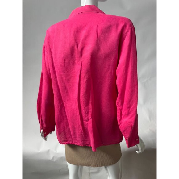 Vintage Accento By Marzotto Pink Button-Up Womens Blouse Made In Italy Long Slee - Picture 3 of 16